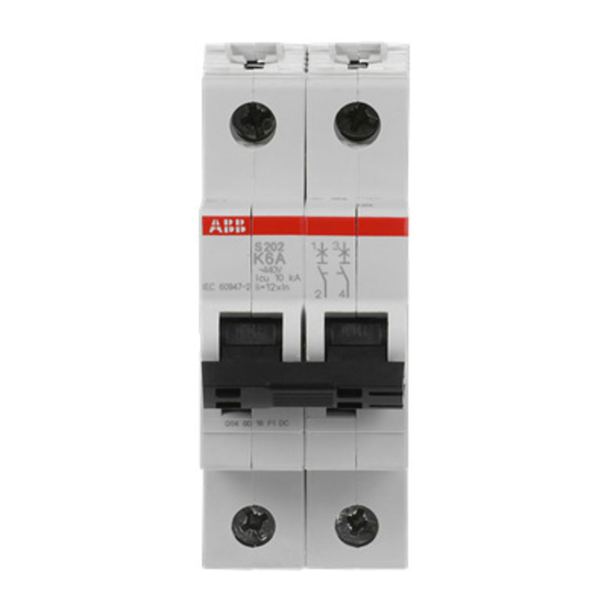 Disyuntor Miniatura ABB S202-K6 (6A, 2 Polos, Curva K)